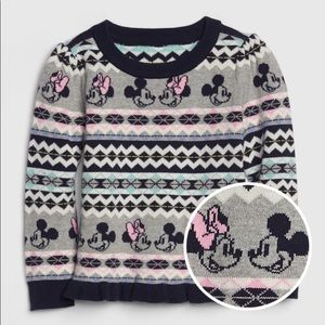 Baby Gap x Disney Fair Isle Mickey Minnie Mouse Sweater